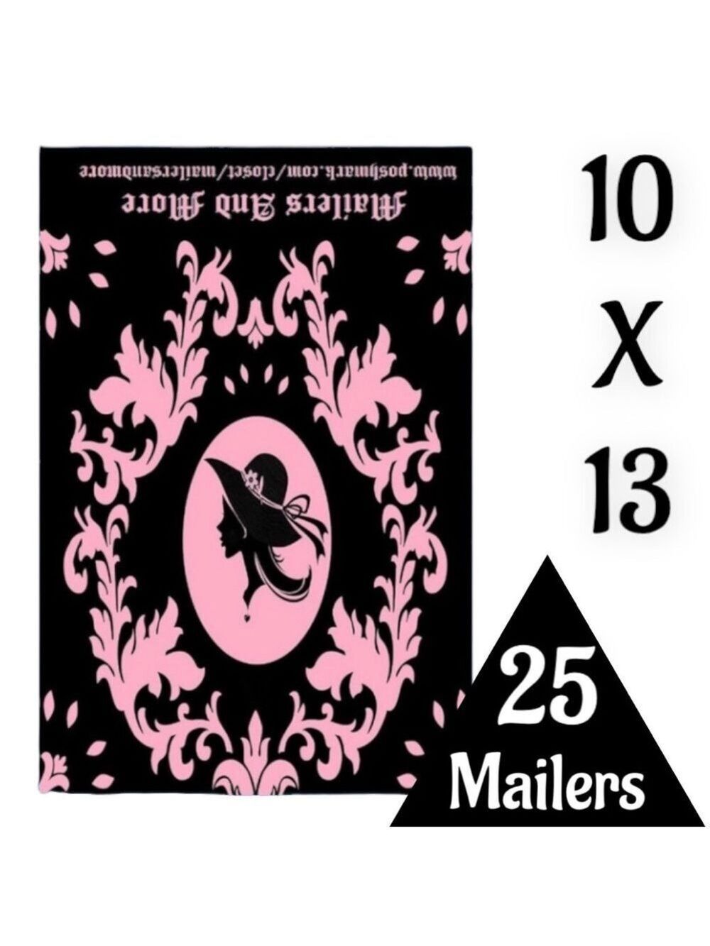 25 10X13 Poly Mailers Pink Vintage Lady Envelopes PRICE IS FIRM - Picture 7 of 12